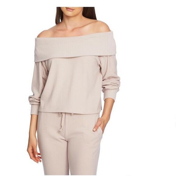 1.State Women Foldover Off Shoulder Top Pink Size XS - Picture 1 of 1